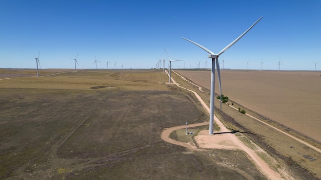 Luchtfoto van windpark