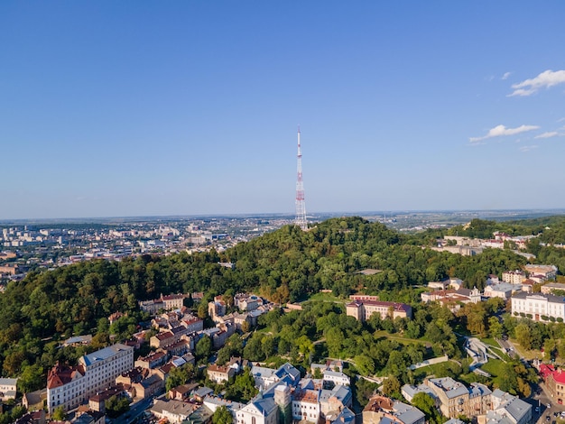 Luchtfoto van zomer Lviv stad Oekraïne