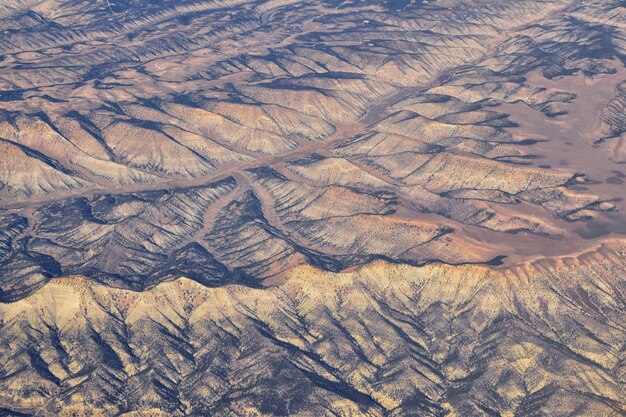 Foto luchtfoto vanuit het vliegtuig over colorado utah rocky mountains usa