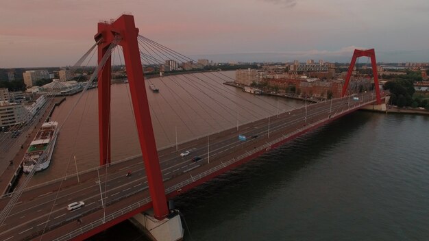 Luchtfoto Willembrug in rotterdam