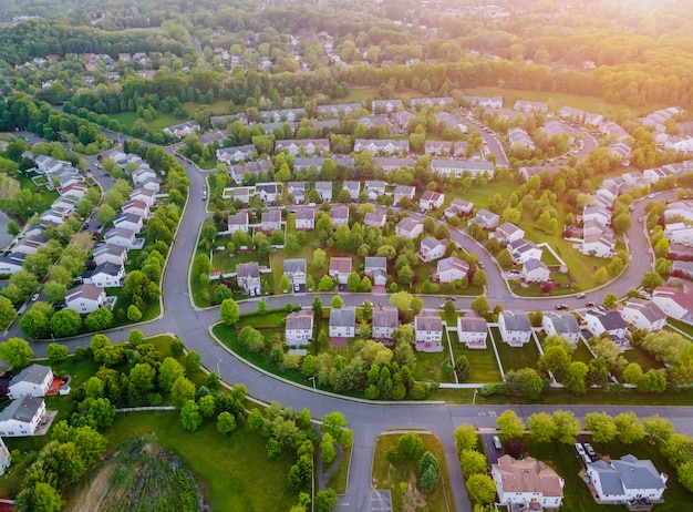 Foto luchtfoto woonwijk ontwikkeling