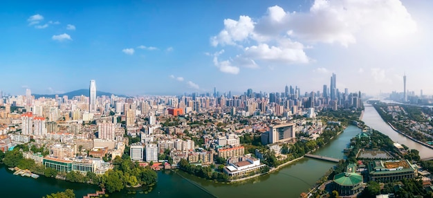 Luchtfotografie guangzhou stad architectuur landschap skyline