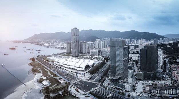 Luchtfotografie lianyungang gebouw landschap skyline