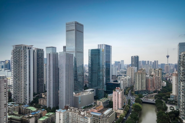 Luchtfotografie van Chengdu modern architectonisch landschap groot formaat