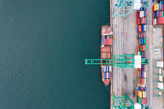 Luchtfotografie van containerterminal