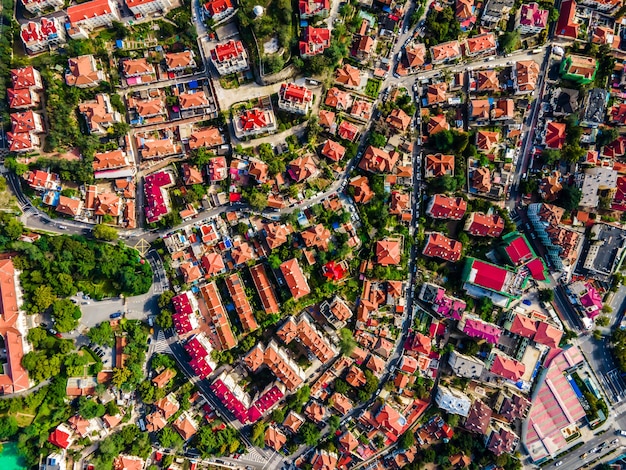 Luchtfotografie van het architecturale landschap van de oude stad van Qingdao