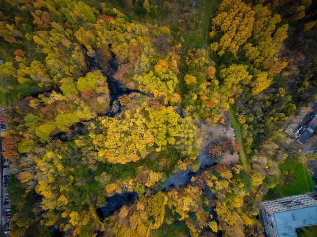 luchtfotografie van het datsja-landgoed van Chernov in st. petersburg. Hoge kwaliteit foto