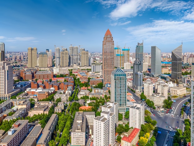 Luchtfotografie van het stedelijke architecturale landschap van Tianjin