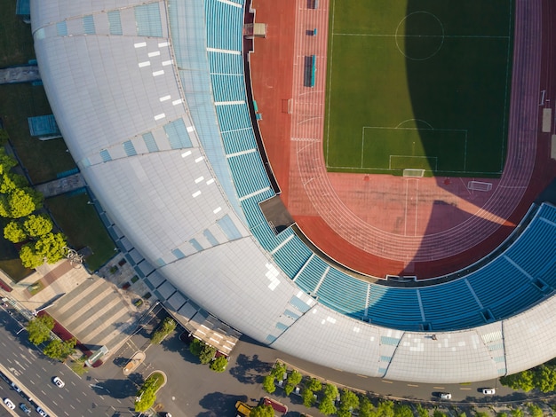 Luchtfotografie van moderne stadiongebouwen