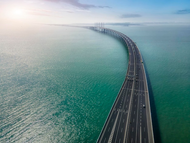 Luchtfotografie van Qingdao Jiaozhou Bay Bridge