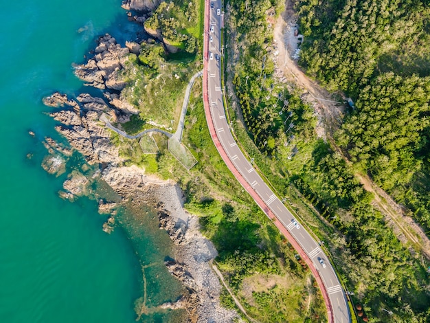 Luchtfotografie van qingdao west coast island highway