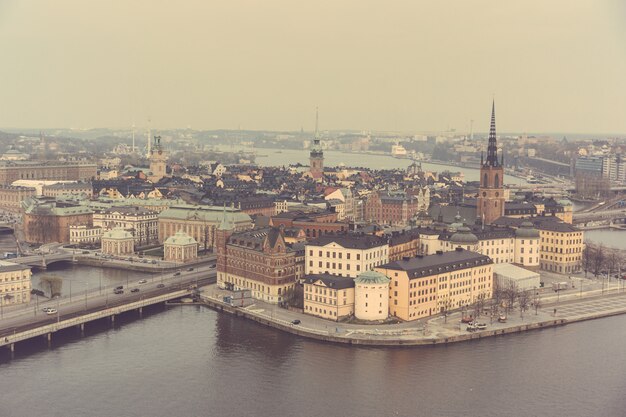 Luchtmening van de oude stad van stockholm