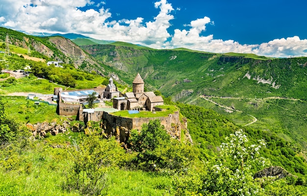 Luchtmening van Tatev-klooster. UNESCO werelderfgoed in Armenië