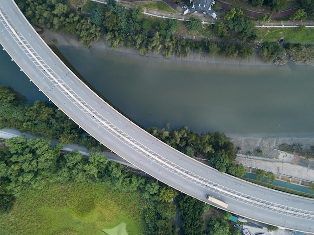 Luchtmening van verkeersweg