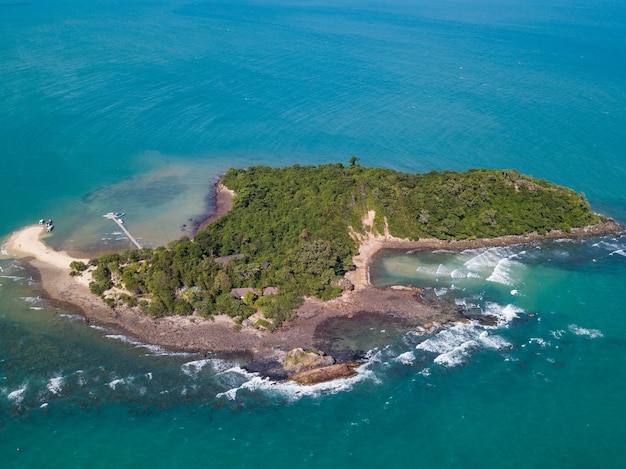 Luchtmeningen van klein eiland van Ko Samet, Thailand