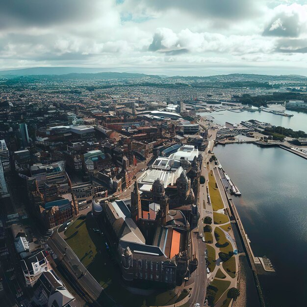 Luchtpanorama van Belfast