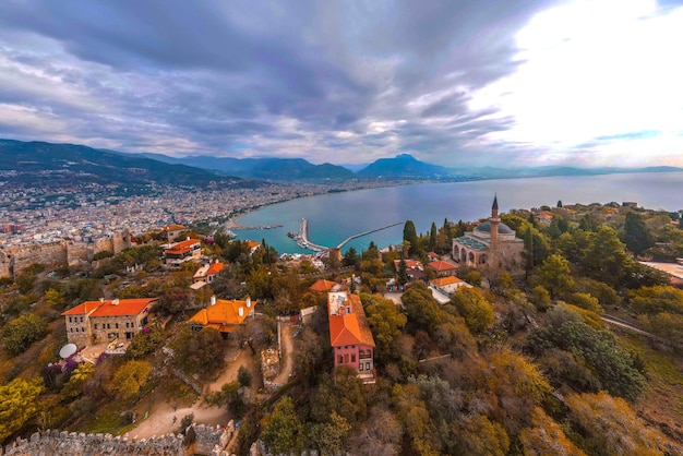 luchtstad en kasteel alanya geweldig uitzicht