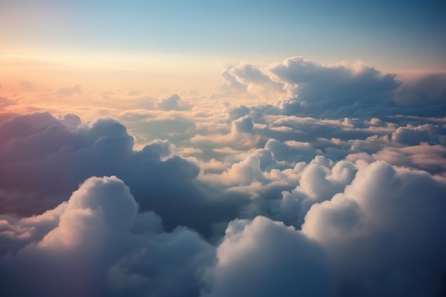 Luchtwolken vanuit de ruimte veel wolken boven de lucht