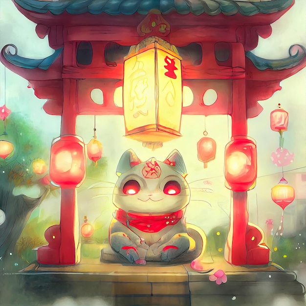 Lucky cat illustration