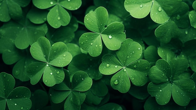 アイルランドのクローバーの葉で ⁇ 聖パトリックの日のバナー ⁇ ラッキークローバーの葉 ⁇ 
