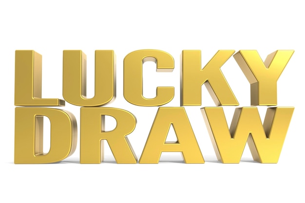 Foto lucky draw woord in gouden kleur