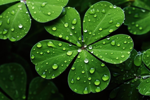 Foto lucky four leaf clover shamrock (shamrock con quattro foglie di trifoglio)