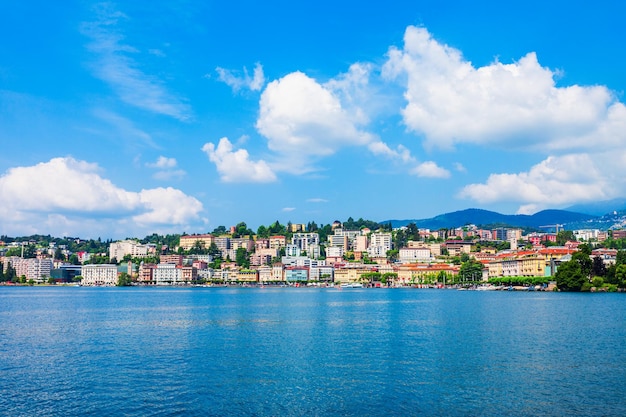 Lugano lake and city Switzerland