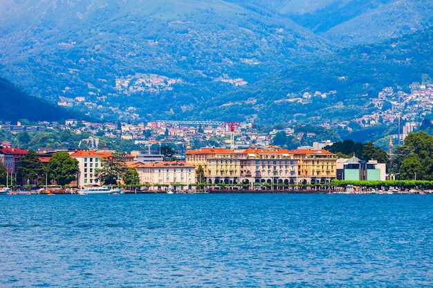 Lugano lake and city Switzerland