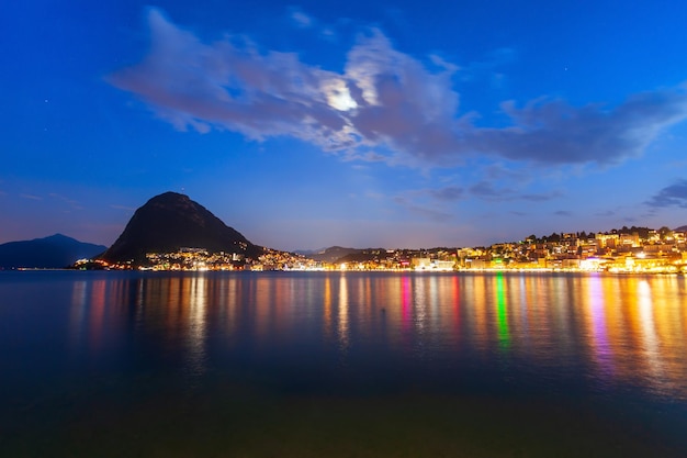 Lugano lake and city Switzerland