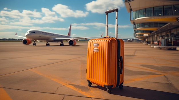 Photo luggage at the airport terminal