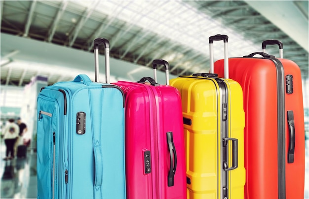 Luggage bags on background, travel concept