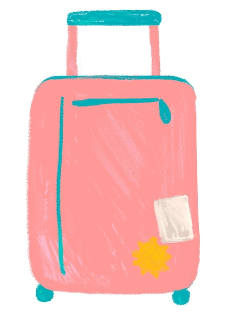 luggage doodle png sticker transparent background