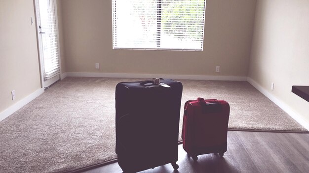 Luggage on floor