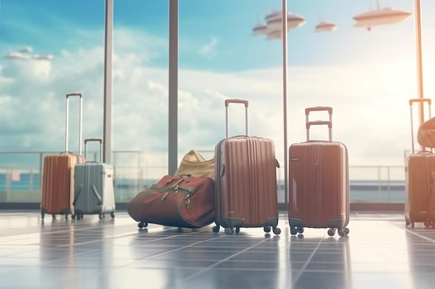 luggage suitcases at the airport