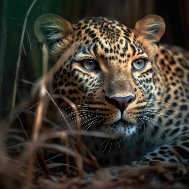 Luipaard in natuurlijke habitat generatieve AI