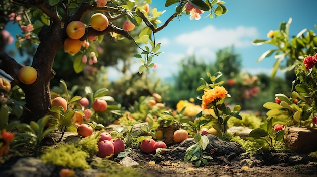 Lullaby achtergrond met Fruit Tree Engine