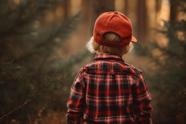 Lumberjack child forest Generate Ai