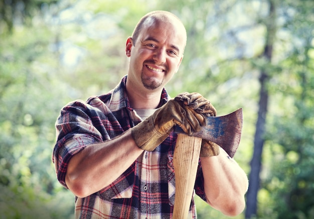 Lumberjack with axe