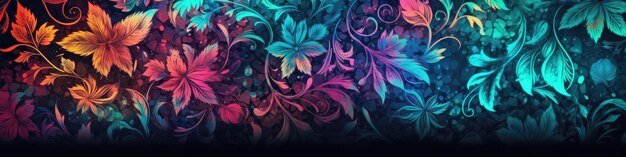 Photo luminescence floral pattern texture background generative ai