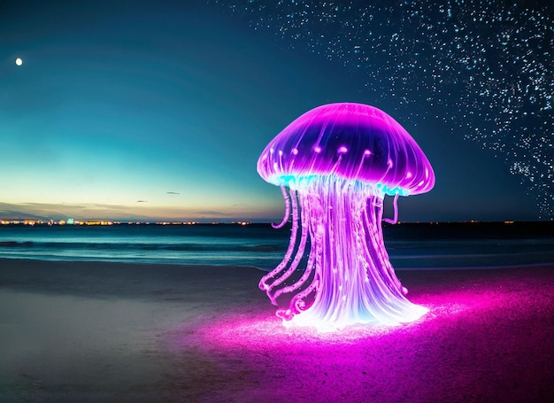 Luminescent jellyfish Leuchtqualle Pelagia noctiluca