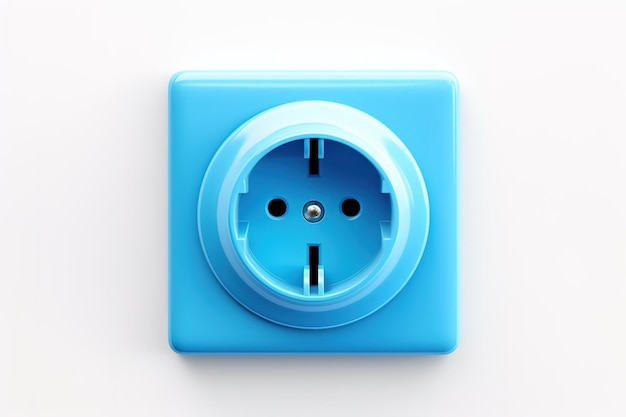 Photo the luminescent portal a blue electrical outlet on a white canvas on white or png transparent background
