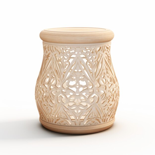 3D 刻 木製の花瓶 オスマン帝国美術デザイン