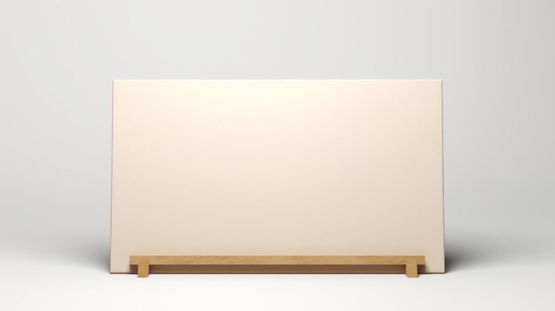 3Dオブジェクトの白い白いポスターを木製のスタンドモックアップに