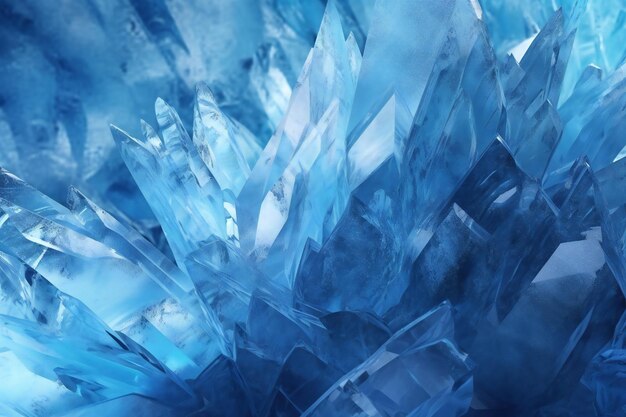 Luminous blue crystal ice glacial texture arctic frost snow ice fog forebodingdiffused light