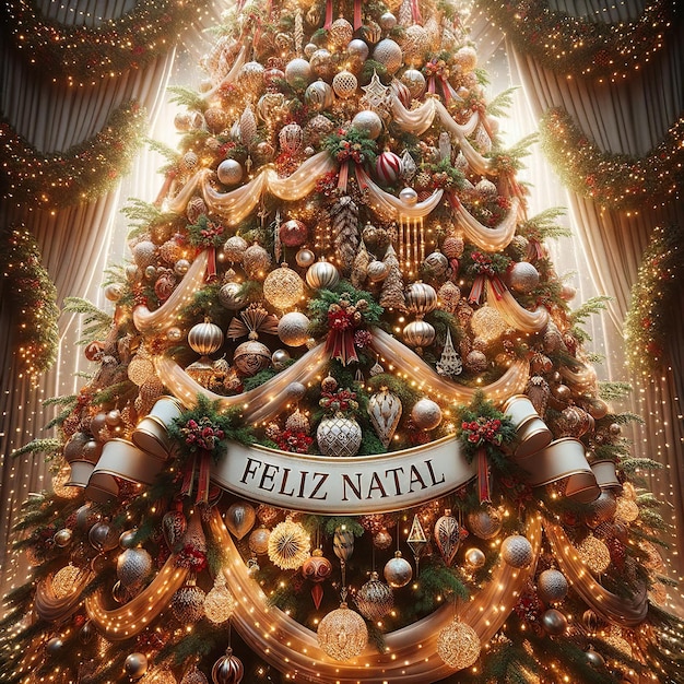 Luminous Celebration 'Feliz Natal' Beneath the Christmas Tree