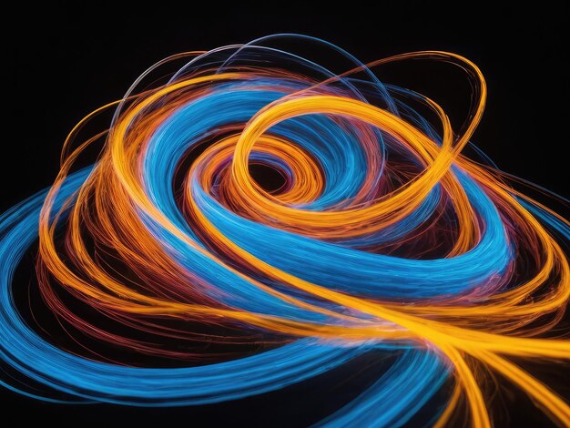 Photo luminous dance of colors light painting with generative ai