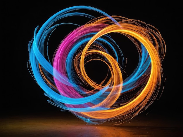 Foto luminous dance of colors licht schilderij met generative ai