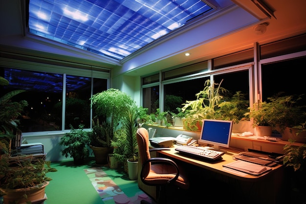 Luminous deskscapes office night photo