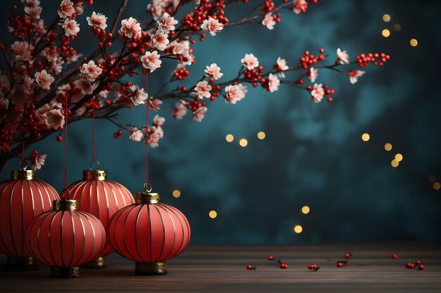 Luminous festivity traditional lanterns in chinese new year