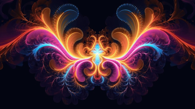 Luminous Flutter Abstract Vlinder Extravaganza in Neon kleuren